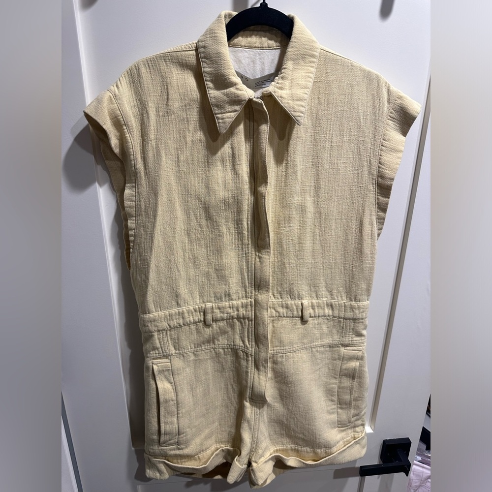IRO Cream Short-Sleeve Jumpsuit